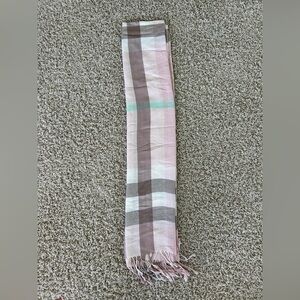 NWOT Women’s Light Pink, Blue, and Brown Scarf